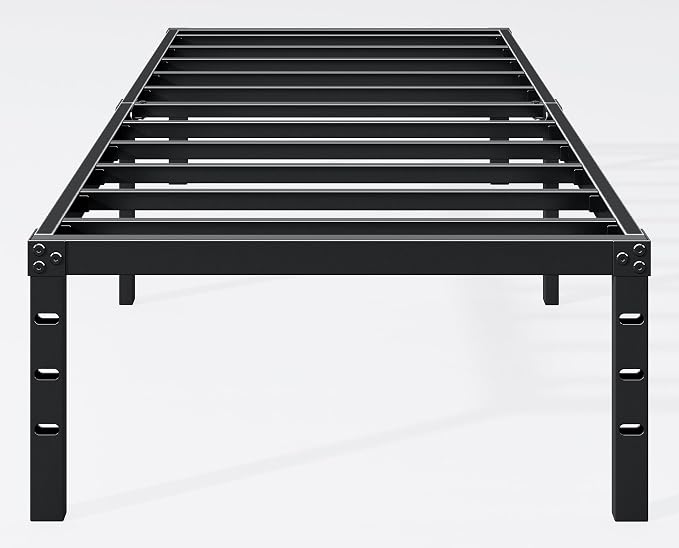 Hafenpo 16 Inch Twin Bed Frame, Under Bed Storage, Black by Hafenpo