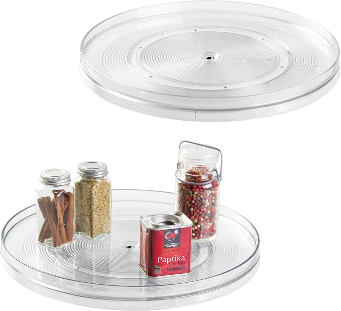iDesign 14.5-Inch Lazy Susan Organizer, 2-Pack, Clear by iDesign
