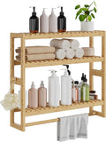 RRX Bathroom Shelf Storage Organizer, Shelf 3-Tier Adjustable Layer, Beige by RRXHome