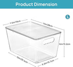 Vtopmart 10 Pack Clear Stackable Storage Bins with Lids and Handles, Large - Image 2