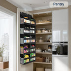 Yecaye 5-Tier Over The Door Organizer Dual-Column, 80lbs Load Over the Door Storage of 10 Compartments, Heavy Duty Door Organizer Hanging for Bedroom Closet Nursery Bathroom Pantry, Black, 2 Pack - Image 8