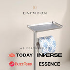 Day Moon™ - Toilet Paper Holder - Modern Roll Holder for Bathroom - 1 Pack - Free Standing - with Shelf, Brushed Nickel - Image 6