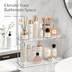 2 Tier Clear Bathroom Counter Organizer, Vanity Organizer for Skincare Makeup Perfume, Multi-Purpose Storage Shelf for Bathroom Kitchen Bedroom - Image 8