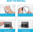 homeasy Broom Holder Wall Mount 6Pcs, Self Adhesive Mop Broom Hanger Black - Image 6
