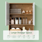 24"x30" Bathroom Wall Cabinet with Asymmetrical Doors & Open Shelf - Image 3