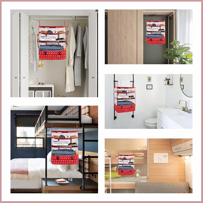 Surblue Hanging Closet Storage Bag Collapsible 3-Shelf Washable Oxford Fabric with 2 Hooks (XL 17.71 * 11.81 * 20in, Snow) - Image 7
