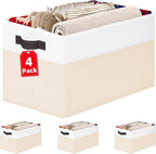 Criusia 4 Pack Baby Clothes Organizer Bins, Fabric Collapsible Storage Baskets with Handles, Odorless Storage Bins for Toy Clothes Nursery Kids Room Playroom Classroom (14L*10W*9.5H) by Criusia
