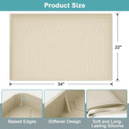 Under Kitchen Sink Mats and Protectors Waterproof, Silicone Under Sink Mat for 34" x 22" Cabinets, Under Sink Tray Organizer, Shelf Liner Cabinet Liner for Kitchen and Bathroom, Beige - Image 2