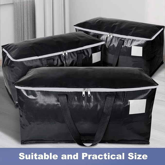 StorageRight Moving Bags, Moving Boxes, 93L 4-Pack Sotrage Bags Totes,Black - Image 5