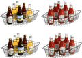 2 Pack 1/4 Wedge Metal Lazy Susan Organizer Baskets with Handles by ZHOHO+TANT