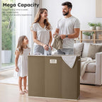 SOLEDI 180L 3-Section Laundry Hamper with Lid, Extra Large Dirty Clothes Basket with Sturdy Handles for Laundry Room & Bedroom - Durable Organizer for Sorting Laundry - Image 3