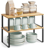 SONGMICS Cabinet Organizer Shelf, Set of 2 Spice Rack, Kitchen Storage - Image 8