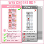Windyun 1 Pcs 40 Pocket Over the Door Shoe Organizer Hang,Pink - Image 6
