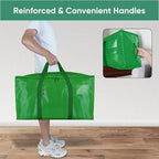 BALEINE 8-Pack Oversized Moving Bags with Reinforced Handles, Heavy-Duty Storage Tote for Clothes, Moving Supplies (Light Green, 8-Pack) - Image 5