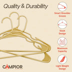 Plastic Clothes Hangers – Heavy Duty Hanger Set, for Organizing Clothes, Dresses, and Coat, Holds Up to 5 lbs, Space-Saving Hangers with Non-Slip Shoulder Grooves, Pack of 100, Yellow - Image 3