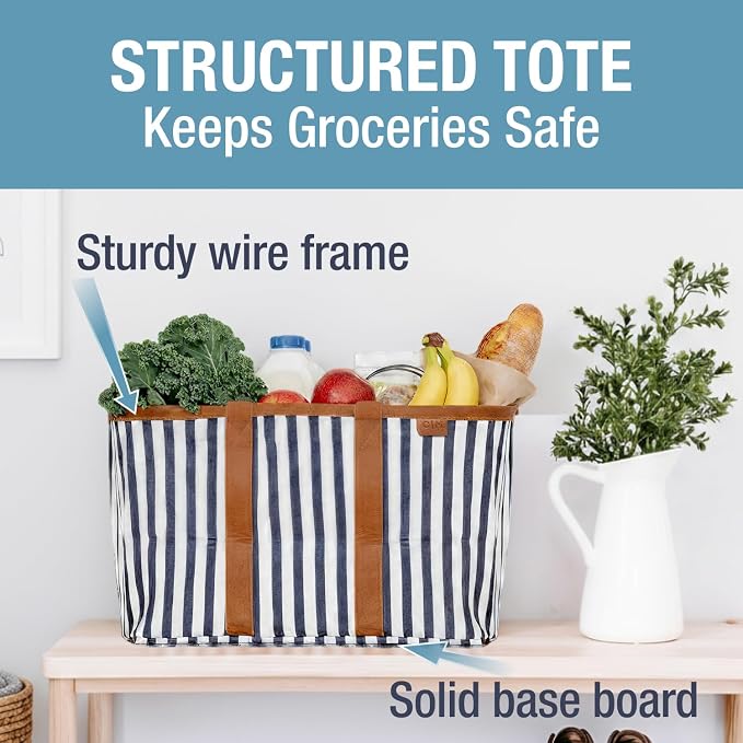 CleverMade Collapsible Tote LUXE, 30L Structured Tote Bag with Handles - Image 3