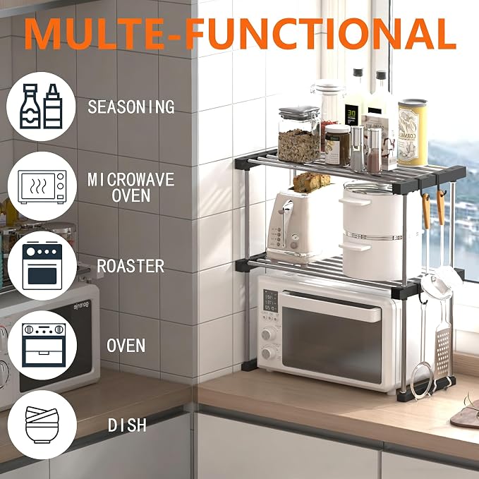 BLULEE Expandable Under Sink Organizer, No-Drill Adjustable Shelf - Image 7