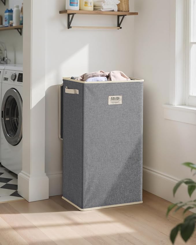 SOLEDI 100L Laundry Hamper with Lid, Large Collapsible Laundry Basket - Image 2