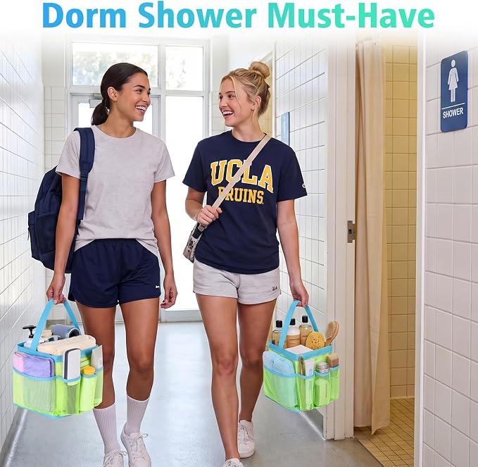 EUDELE Mesh Shower Caddy Portable, 8-Pocket Large Capacity, Quick Dry, Easy Clean, Ideal for Beach, Swimming, Gym, Travel - Image 2