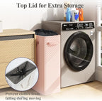 Optish 50L Pink Slim Laundry Hamper, Narrow Laundry Basket with Handles, Baby Girl Hamper for Nursery, Dorm, Bedroom, Living Room, Collapsible Laundry Basket - Image 6