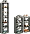 Kitstorack 8-Tier Vertical Plastic Shoe Rack, Freestanding Stackable Shoe Storage Organizer Cubes Shoe Shelf Tower or Small Closets and Tight Spaces, Gray by Kitstorack