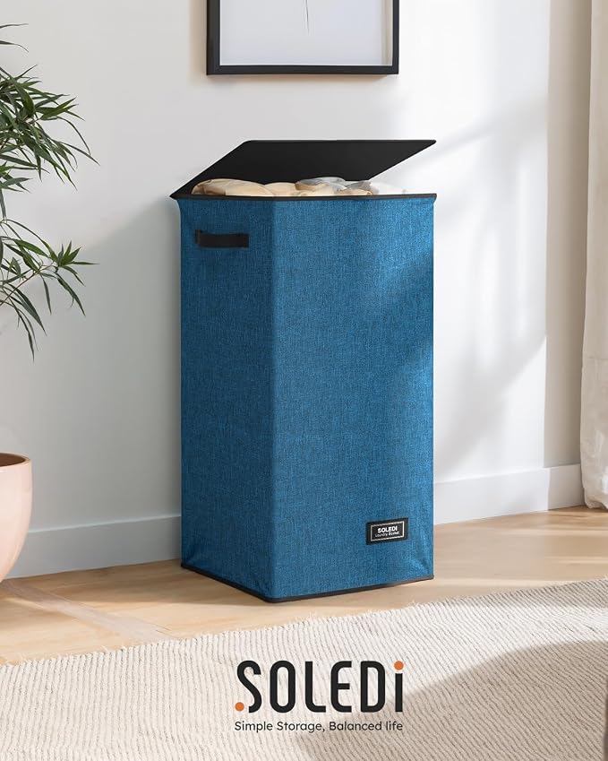 SOLEDI 100L Laundry Hamper with Lid, Large Collapsible Laundry Basket - Image 9