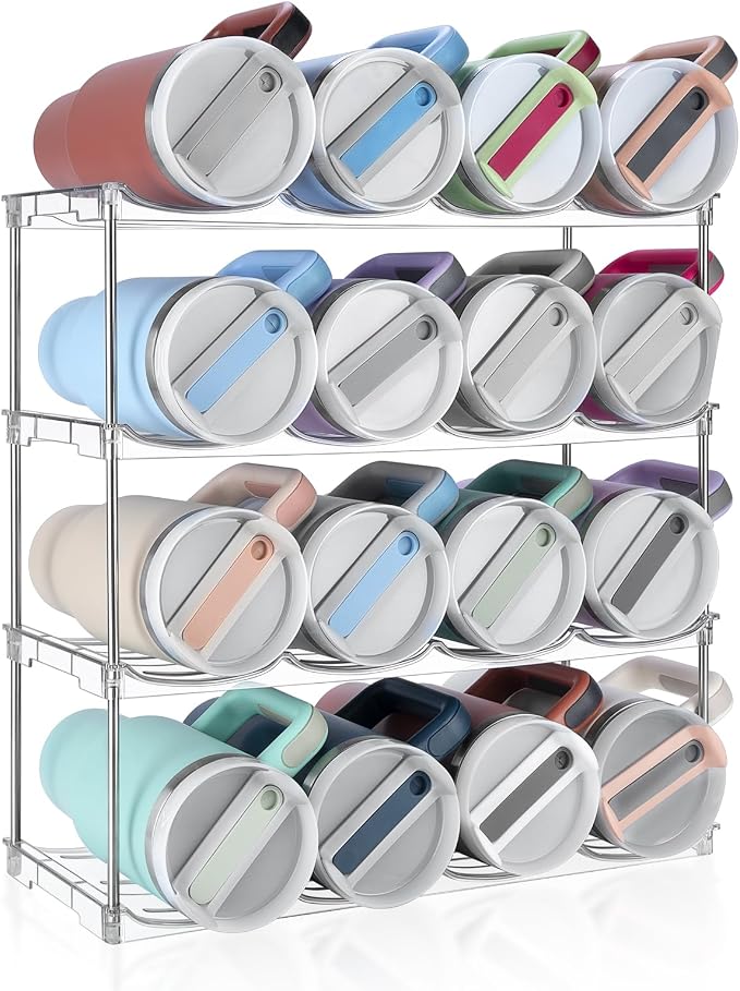 Stackable Water Bottle Organizer Large Compartment Water Bottle Holder by SPOSPO