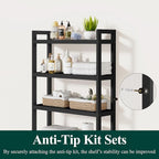 Smiry Bamboo Over The Toilet Storage Cabinet, 4 Tier, Black - Image 4