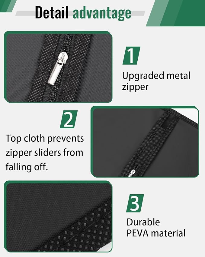 Garment Bags for Hanging Clothes 120 packs Washable Black Suit Bags for Closet Storage and Travel with Clear Window (43 inches) - Image 3