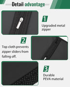 Garment Bags for Hanging Clothes 120 packs Washable Black Suit Bags for Closet Storage and Travel with Clear Window (43 inches) - Image 3
