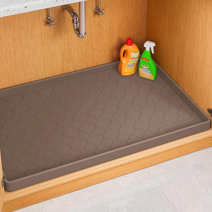 Jin&Bao Under Sink Mat 34" x 22" Waterproof Silicone Cabinet Kitchen Liner by Jin%26Bao