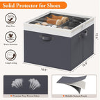 StoreHappily Shoe Organizer for Closet - 2 Packs Hold up to 32 Pairs, Gray - Image 5