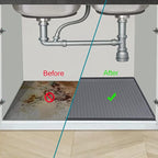 Under Sink Mat 22 x 22, Silicone Under Sink Liner for Kitchen Waterproof Bathroom Cabinet Mat, Grey - Image 4