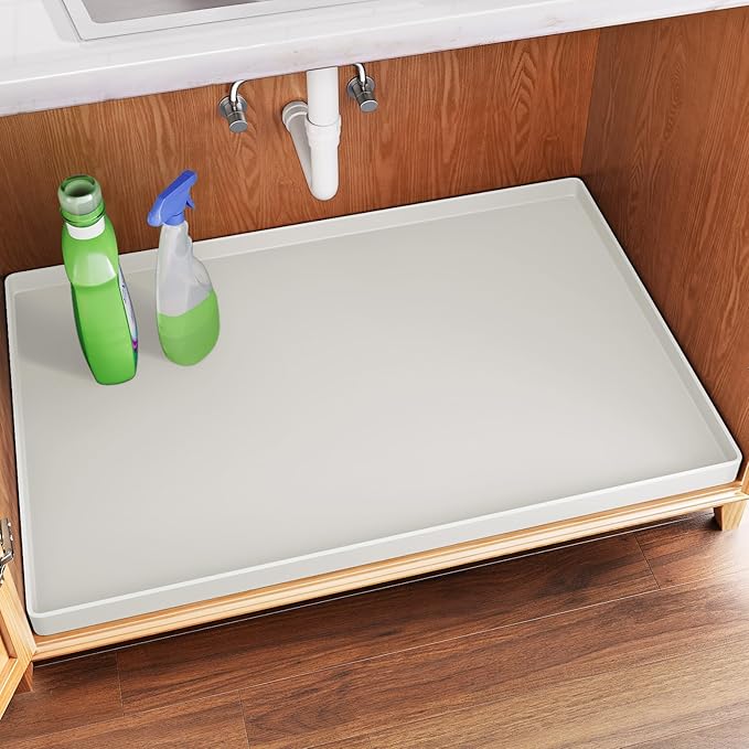 FLATO Waterproof Under Sink Mat, 31" x 22", White by Unknown