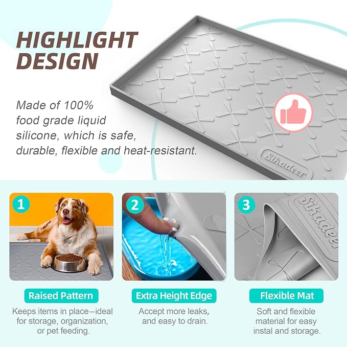 SIKADEER Waterproof Under Sink Mat 19" x 19" Silicone Mat Cabinet Protector - Image 4