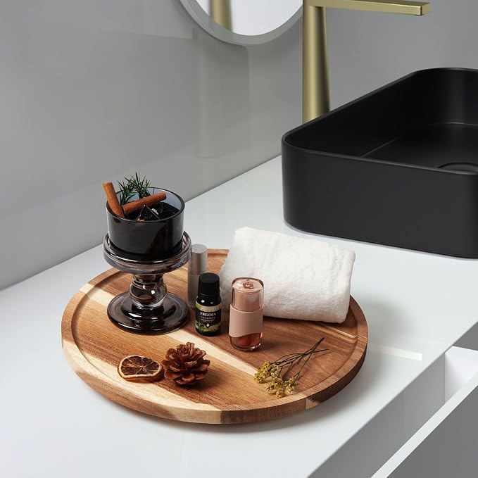 12in Wood Lazy Susan for Table Top Turntable Organizer for Pantry - Image 3