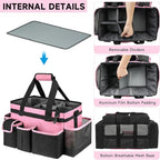 Cleaning Caddy,Large Cleaning Bags for Housekeepers,Cleaning Supplies Organizer with Handle,Pink - Image 2