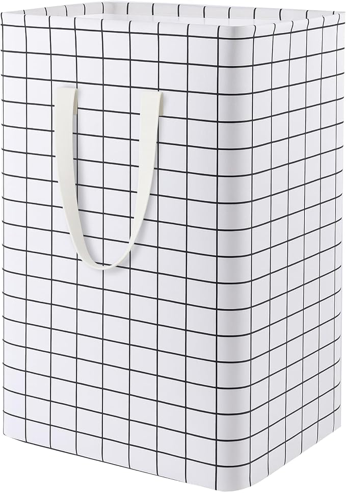 Waterproof Laundry Hamper Collapsible Laundry Basket Leather Handle Laundry Bag Large Clothes Storage Toy Organization for Bathroom Bedroom Laundryroom College Dorms (Laundry Basket-005) by %E2%80%8ETeLUVHome