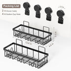 JOTPE Shower Caddy Suction Cup, No Drill Shower Shelves for Bath, 2 Pack - Image 3