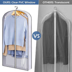 SLEEPING LAMB 40" Clear Garment Bags for Hanging Clothes Storage 4" Gusseted Suit Bags for Closet Storage Coat Cover for Shirts, Sweaters, Jackets (5 Packs) - Image 5