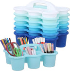 6 Pack Classroom Caddy Organizer with Handle, 6 Compartments, Gradient Blue by gisgfim