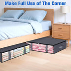TasticTotes 2 Pack Under Bed Storage Containers, 60L Blanket Storage Bags - Image 7