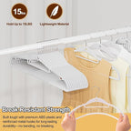 Plastic Stackable Hangers 50 Pack, 360° Swivel Hook, White - Image 5