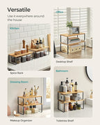 SONGMICS Cabinet Organizer Shelf, Set of 2 Spice Rack, Kitchen Storage - Image 3