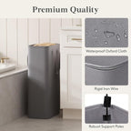 Lifewit Slim Collapsible Laundry Basket with Handles, 65L, Grey - Image 4