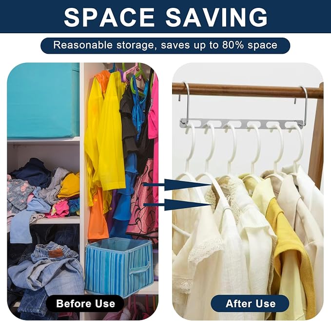 12 Pieces Space Saving Metal Collapsible Hangers for Heavy Clothes, Closet Space Savers Metal Hanger Organizer for Dorm, Room Essentials Storage - Image 3
