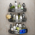 Corner Shower Caddy Suction Cup,Shower Shelves with Hooks,No Drilling Powerful Upgrade Suction Bathroom Corner Organizers and Storage,Removable Waterproof Rustproof Shower Shelf Bathroom Decor(3) by ONXEBornforqualityNeverWasteYourMoney
