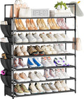 OYREL Large Capacity 7 Tier Shoe Rack, Black, 33.3in Wide x 11.2in Deep x 48.7in Tall, Holds 28-35 Pairs of Shoes, Ultra-Minimalist Style, Waterproof and Durable by OYREL