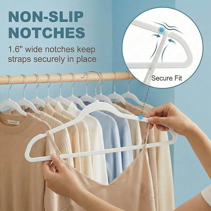 HOUSE DAY Ivory Plastic Hangers 50 Pack - Ultra-Thin Heavy Duty Non-Velvet - Image 5