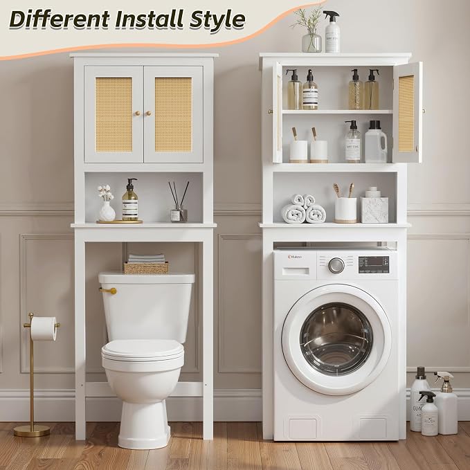 Over Toilet Storage Cabinet with Barn Door & Adjustable Shelves - Image 4